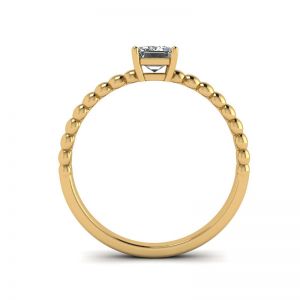 Bärtiger Ring mit Diamanten im Smaragdschliff aus Gelbgold - Foto 1