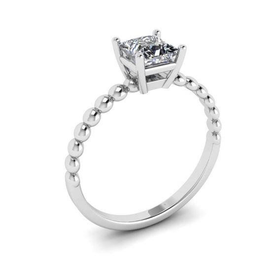 Bärtiger Ring mit Diamant im Prinzessschliff,  Bild vergrößern 4