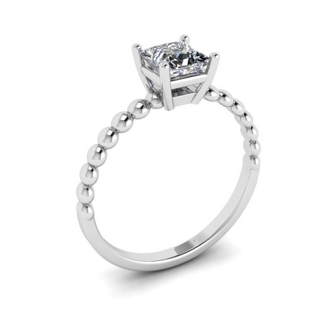 Bärtiger Ring mit Diamant im Prinzessschliff - Foto 3