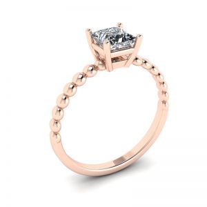 Bärtiger Ring mit Diamant im Prinzessschliff aus 18 Karat Roségold - Foto 3