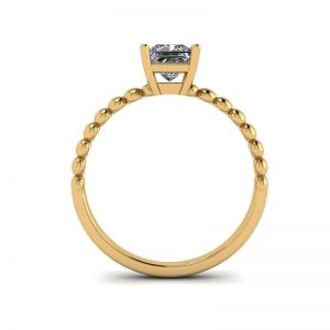 Bärtiger Ring mit Diamant im Prinzessschliff aus 18 Karat Gelbgold - Foto 1