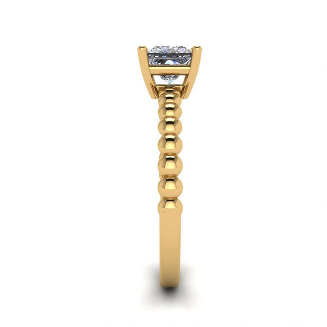 Bärtiger Ring mit Diamant im Prinzessschliff aus 18 Karat Gelbgold - Foto 2