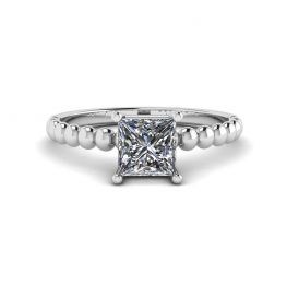 Bärtiger Ring mit Diamant im Prinzessschliff