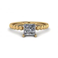 Bärtiger Ring mit Diamant im Prinzessschliff aus 18 Karat Gelbgold