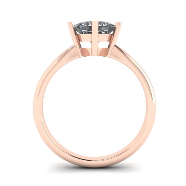 Rhombus-Diamant-Solitärring im Princess-Schliff aus Roségold - Foto 1