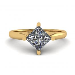 Rauten-Prinzessin-Diamant-Solitärring aus Gelbgold