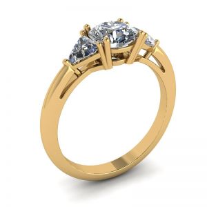 Ring mit drei Diamanten aus 18 Karat Gelbgold - Foto 3