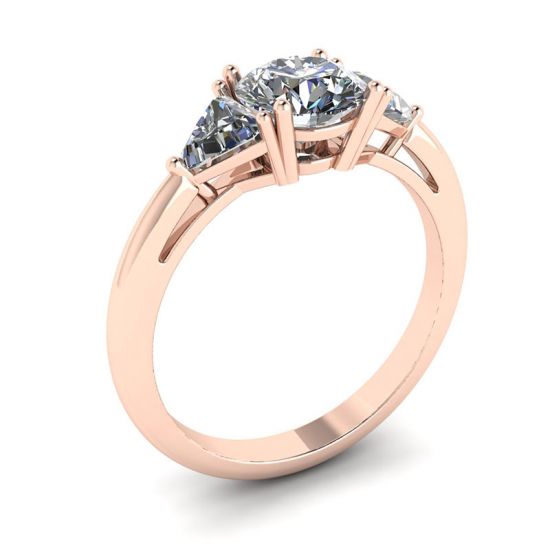 Ring mit drei Diamanten aus 18 Karat Roségold,  Bild vergrößern 4