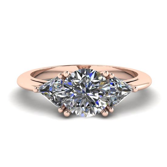 Ring mit drei Diamanten aus 18 Karat Roségold, Bild 1