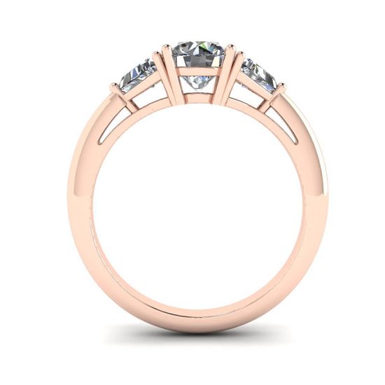 Ring mit drei Diamanten aus 18 Karat Roségold,  Bild vergrößern 2