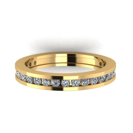 Eternity-Diamantring in Kanalfassung aus Gelbgold, Bild 1