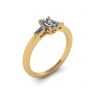 Ring mit Smaragdschliff und seitlichem Baguette-Diamant, Gelbgold, Bild 4
