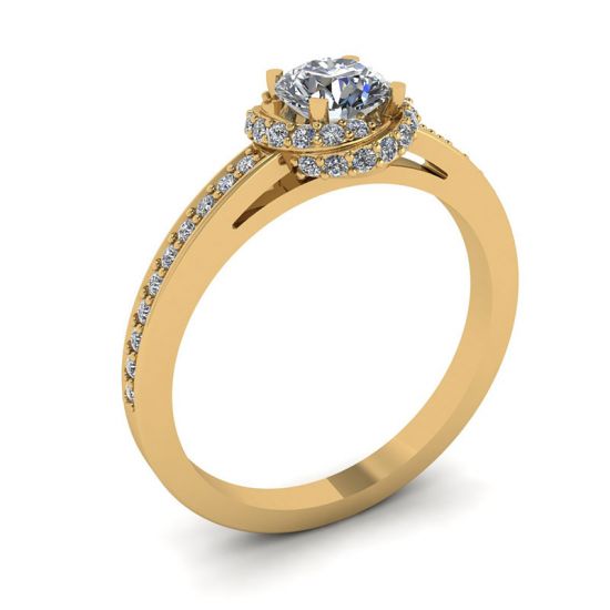 Goldener Ring mit Diamanten,  Bild vergrößern 4