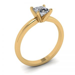 Verlobungsring aus gemischtem Gold mit Prinzessinnendiamant - Foto 3