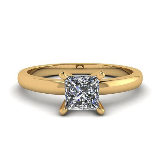 Verlobungsring aus gemischtem Gold mit Prinzessinnendiamant, Bild 1