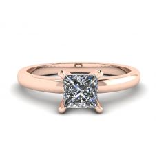 Gemischter Ring aus Rosé- und Weißgold mit Prinzessinnendiamant