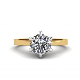 Verlobungsring aus gemischtem Gold mit Diamant