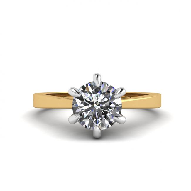 Verlobungsring aus gemischtem Gold mit Diamant