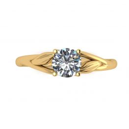 Von der Natur inspirierter Diamant-Verlobungsring 18K Gelbgold