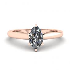 Rosen-Verlobungsring mit Diamant im Marquise-Schliff