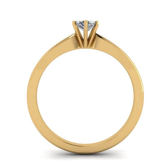 6-Krappen-Marquise-Diamantring aus 18 Karat Gelbgold,  Bild vergrößern 2