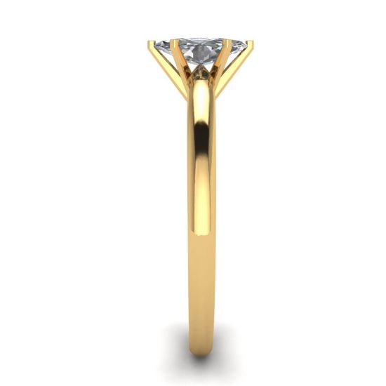 6-Krappen-Marquise-Diamantring aus 18 Karat Gelbgold,  Bild vergrößern 3