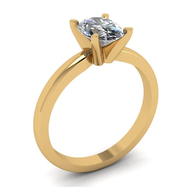 Ovaler Diamantring aus 18 Karat Gelbgold - Foto 3