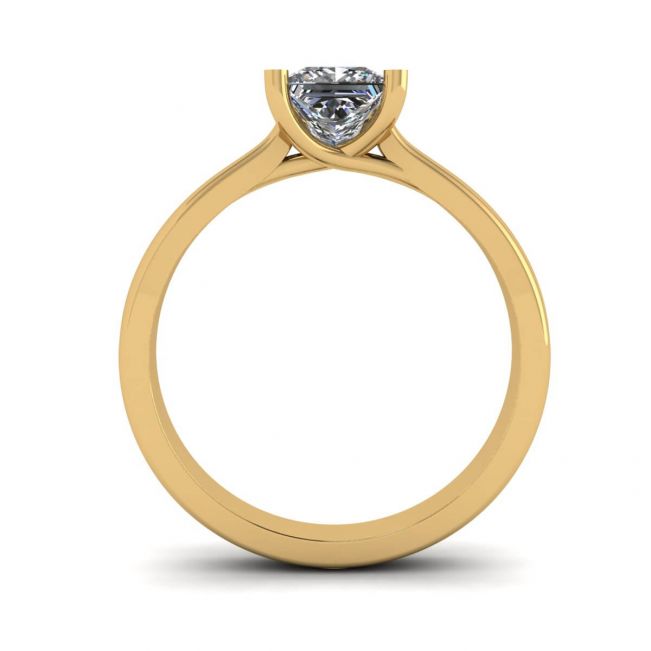 Ring aus 18-karätigem Gelbgold mit Diamant im Prinzessschliff - Foto 1