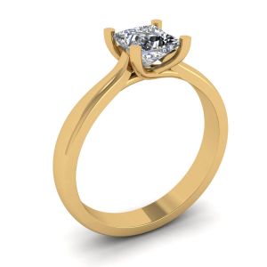 Ring aus 18-karätigem Gelbgold mit Diamant im Prinzessschliff - Foto 3
