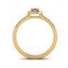 Halo-Diamant-Ring in Birnenform aus 18 Karat Gelbgold, Bild 2