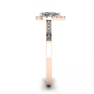 Halo-Diamant-Ring in Birnenform aus 18 Karat Roségold - Foto 2