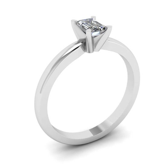 Ring mit Diamant im Smaragdschliff,  Bild vergrößern 4