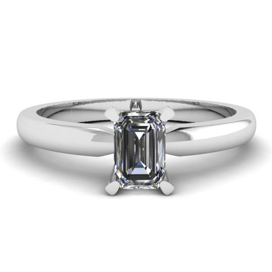 Ring mit Diamant im Smaragdschliff, Bild vergrößern 1