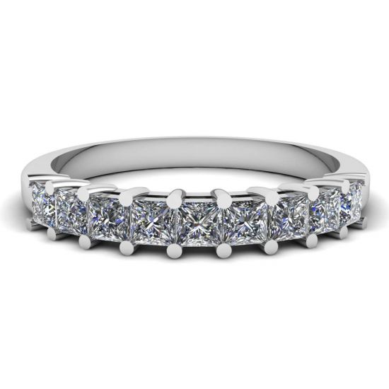 Ring mit 9 quadratischen Prinzessinnendiamanten, Bild vergrößern 1