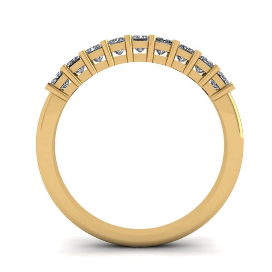 Ring mit 9 quadratischen Prinzessinnendiamanten aus Gelbgold, More Image 0