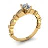 Ovaler Ring im romantischen Stil mit Diamanten aus Gelbgold, Bild 4