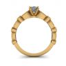 Ovaler Ring im romantischen Stil mit Diamanten aus Gelbgold, Bild 2