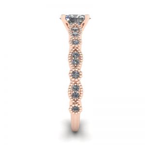 Ovaler Diamantring im romantischen Stil aus Roségold - Foto 2