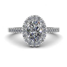 Ovaler Diamantring aus Weißgold