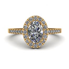 Ovaler Diamantring aus Gelbgold