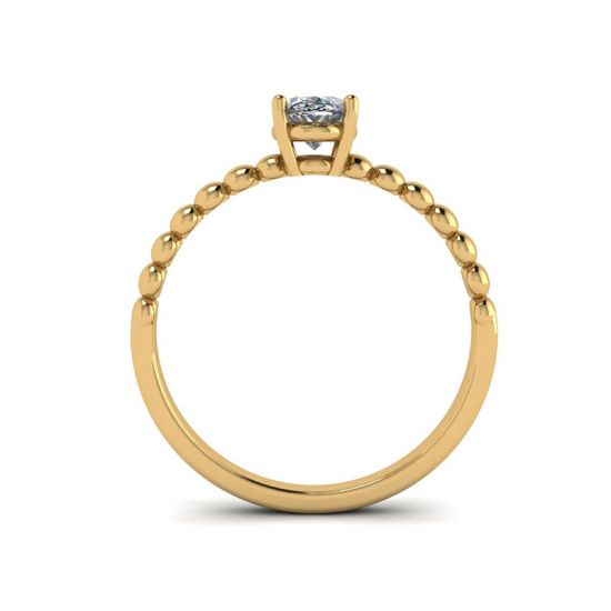Ring aus 18-karätigem Gelbgold mit ovalem Diamant und Perlen,  Bild vergrößern 2