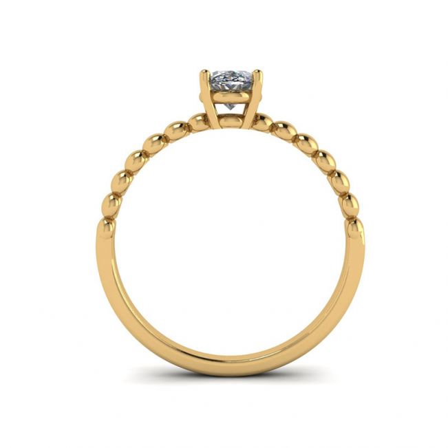Ring aus 18-karätigem Gelbgold mit ovalem Diamant und Perlen - Foto 1
