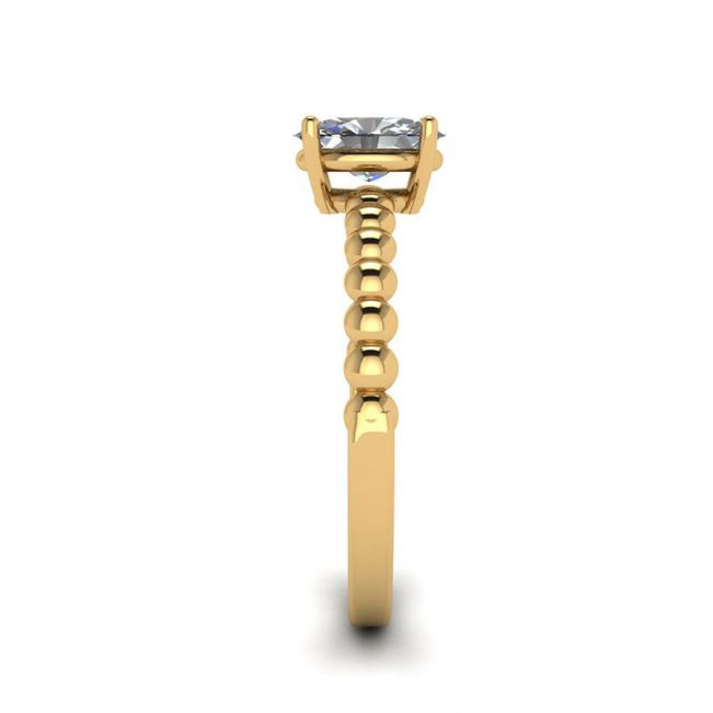Ring aus 18-karätigem Gelbgold mit ovalem Diamant und Perlen - Foto 2