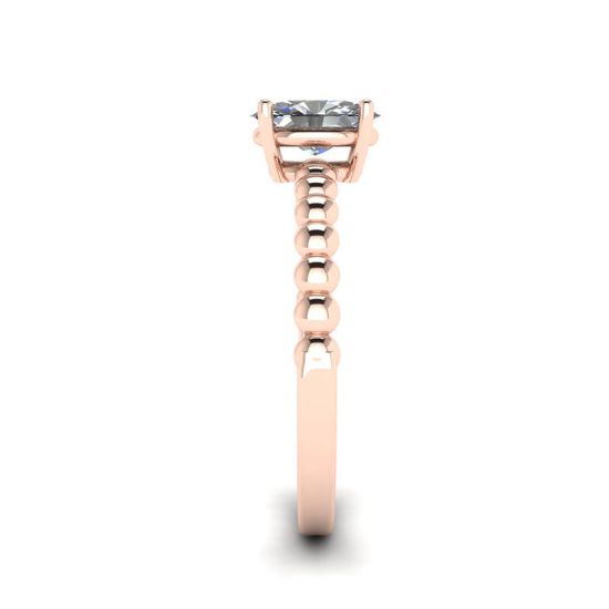Ring aus 18-karätigem Roségold mit ovalem Diamant und Perlen,  Bild vergrößern 3