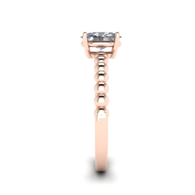 Ring aus 18-karätigem Roségold mit ovalem Diamant und Perlen - Foto 2