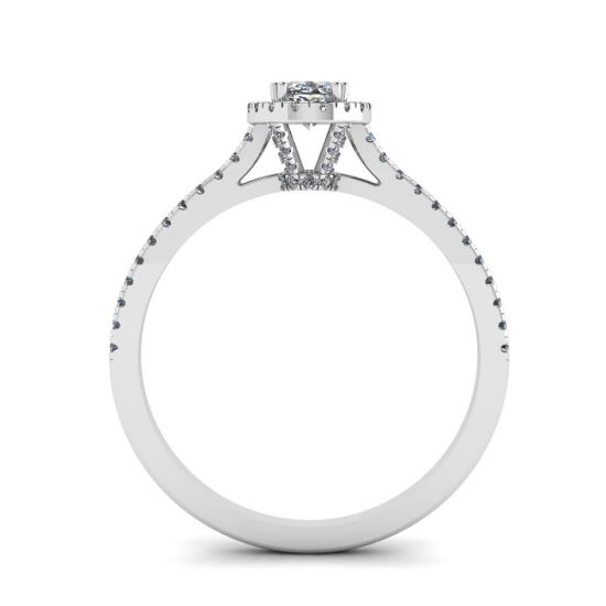 Halo-Diamant-Ring im Ovalschliff, More Image 0