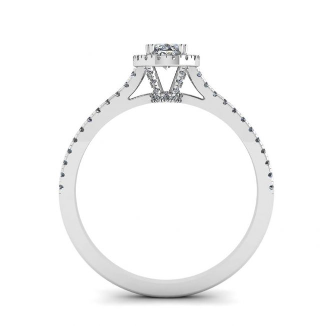 Halo-Diamant-Ring im Ovalschliff - Foto 1