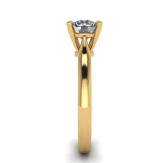 Klassischer Diamantring mit einem Diamanten in Gelbgold,  Bild vergrößern 3