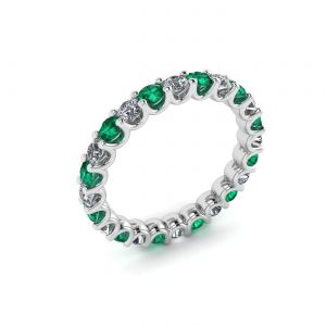 Eternity-Ring mit Smaragden und Diamanten - Foto 3