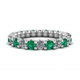 Eternity-Ring mit Smaragden und Diamanten